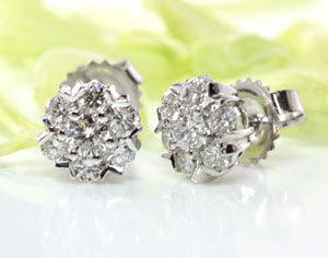 Diamond Cluster Earrings Diamond Cluster Earrings