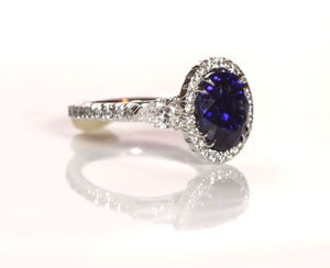 Blue Sapphire with Diamonds