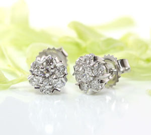 V Prong Diamond Earrings