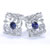 Diamonds and Blue Sapphire Earrings